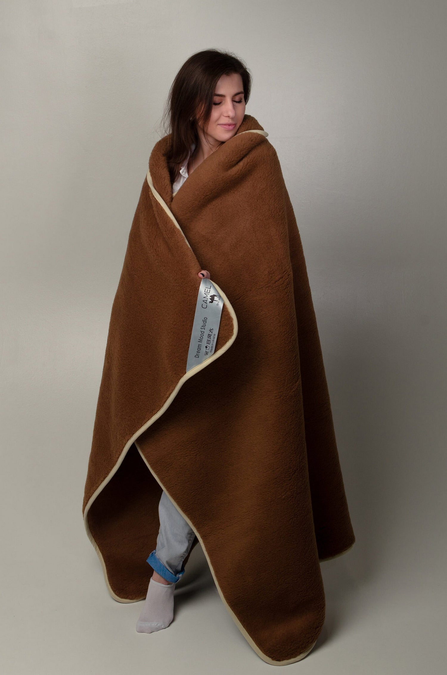 Camel Wool Blanket Double Sided Blanket Wool Blanket King