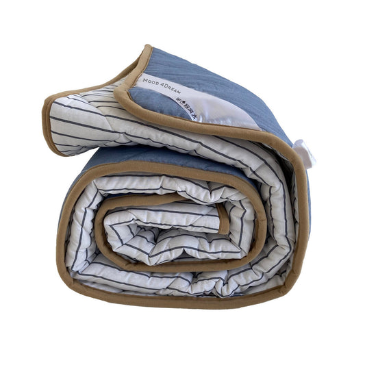All season Comforter 100% Merino Wool Filled | Blue and White | Merino Wool Double Sided Blanket | Ideal Microclimate Wool Filled Comforter